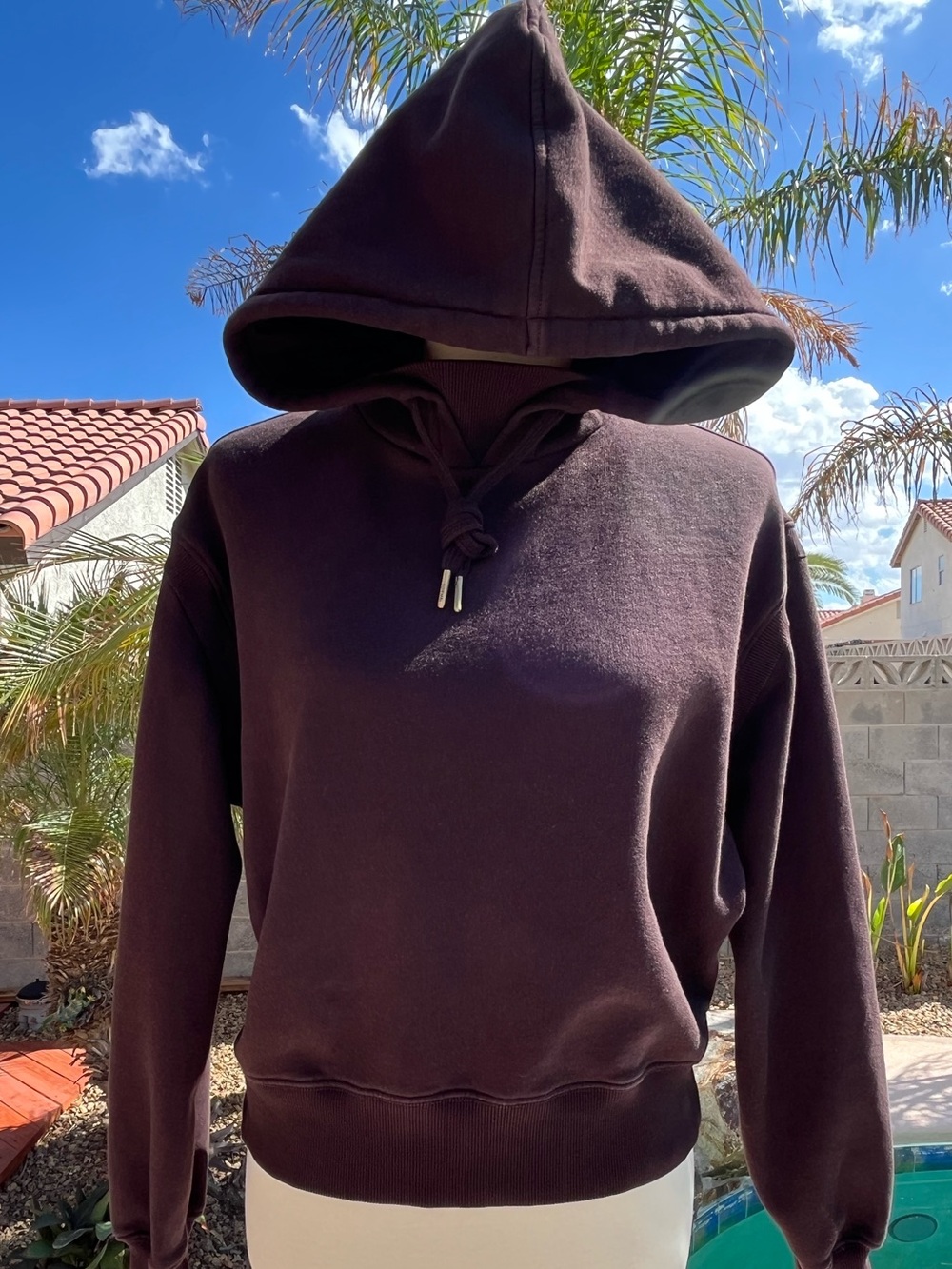 The Normal Brand Jackie Fleece Dark Brown Pullover Hoodie